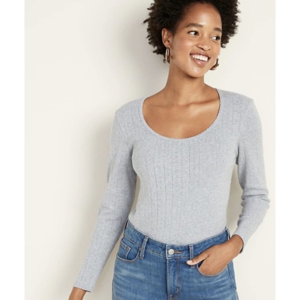 OLD NAVY Slim-Fit Scoop-Neck Pointelle Tee